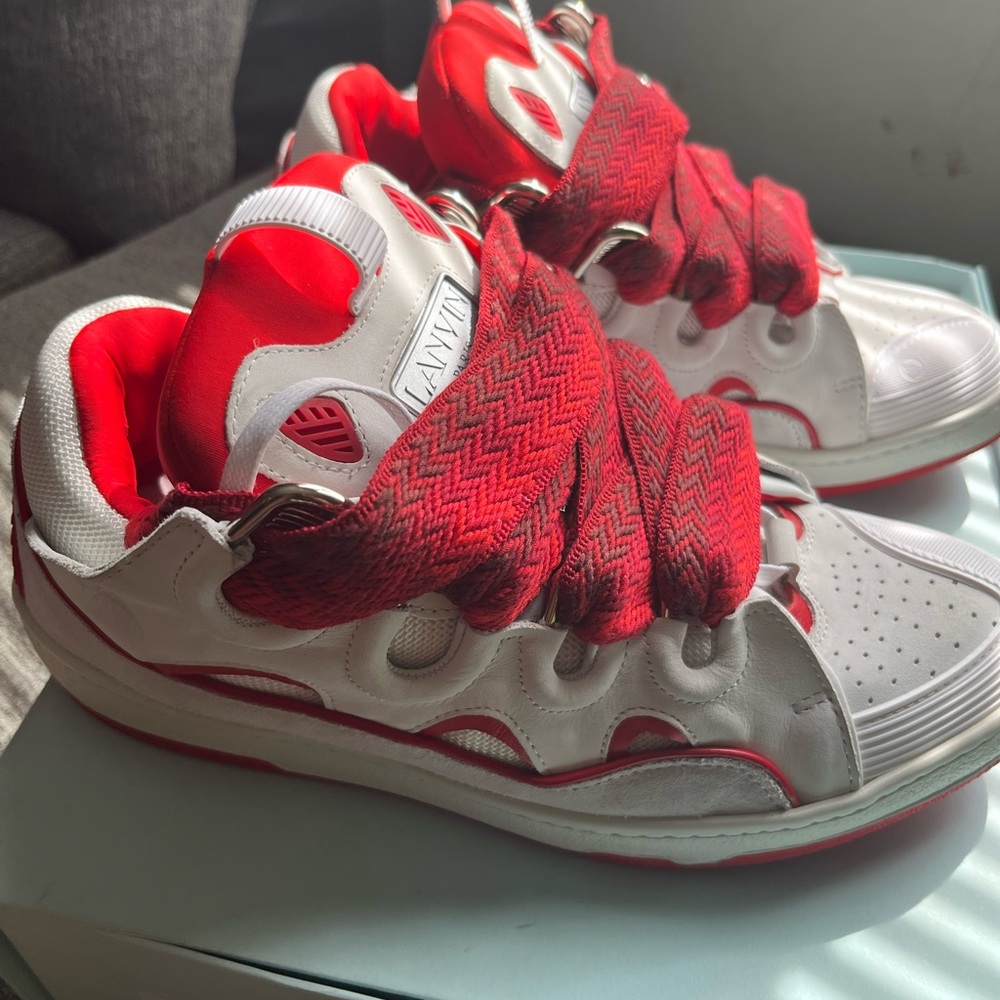 Lanvin Red and White Sneakers Athletic Style